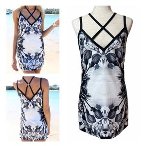 Sabo Skirt Neutral Blooms Floral Mini Dress